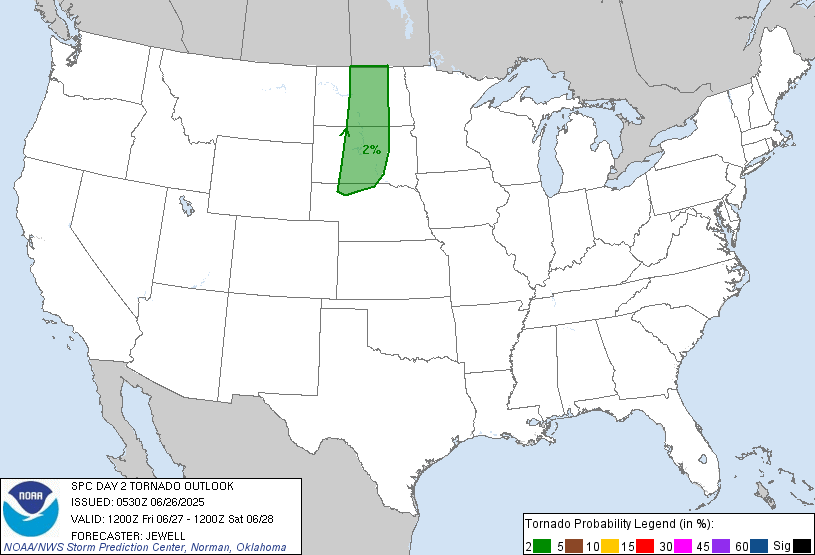 20250626 0600 UTC Day 2 Tornado Probabilities Graphic
